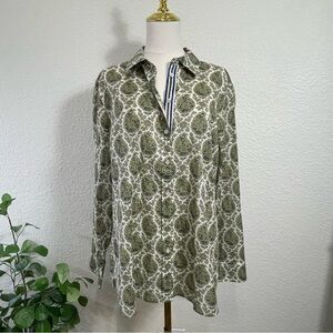 Talbots Floral Print Button-Down Shirt 💚